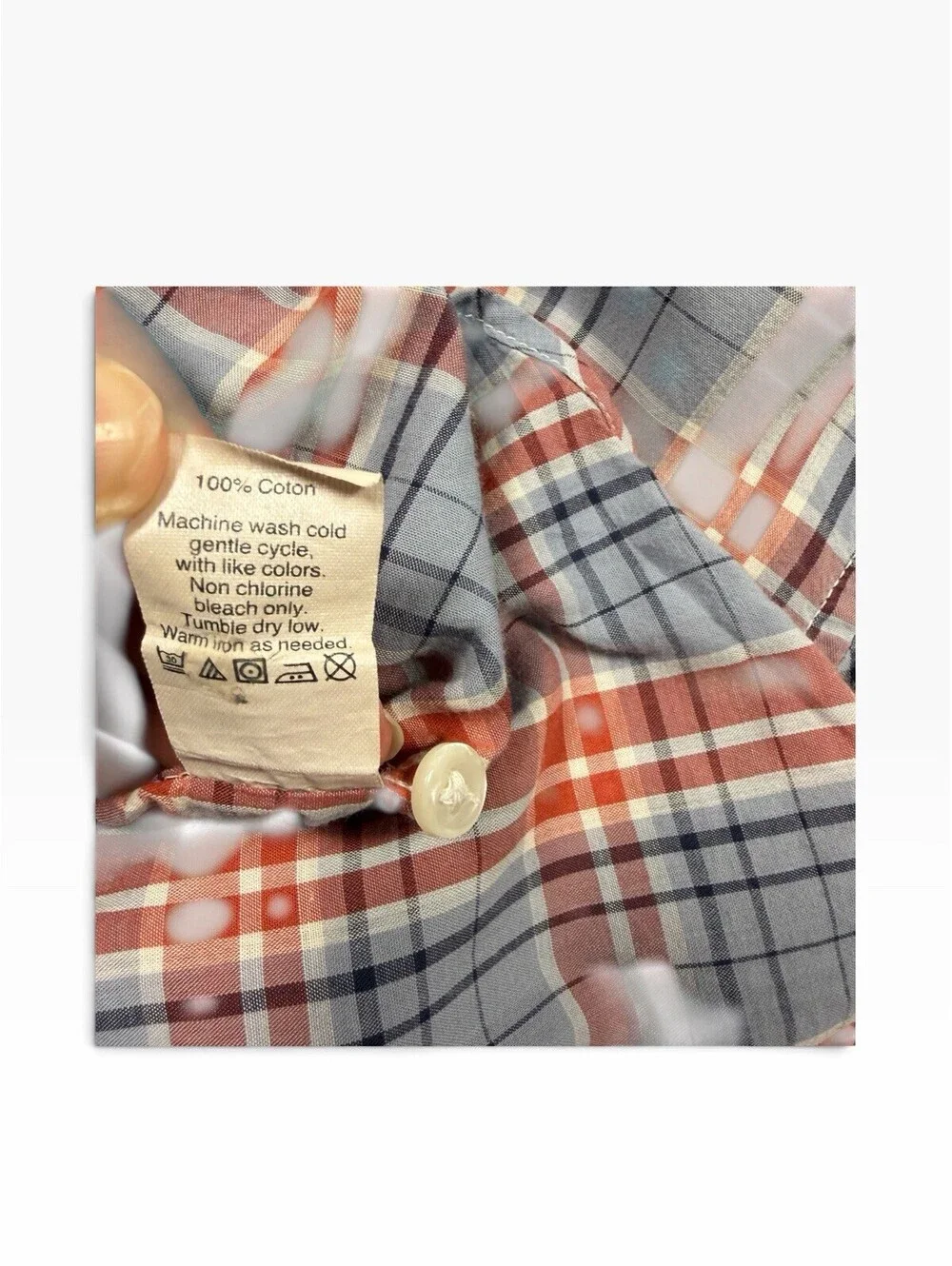 J.CREW Men’s Chambray Plaid Button-Down Long Sleeve Cotton Shirt Slim M